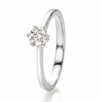 Solitaire Ring Weissgold mit 0,150 ct